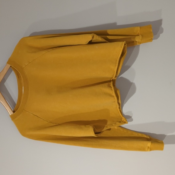 JoyLab Tops - JoyLab Mustard Yellow Cropped Crew neck long sleeve sweatshirt size XL